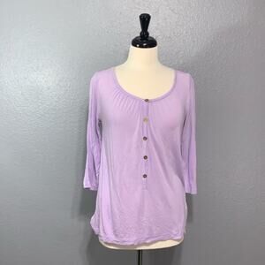 GAP Button Pullover Top Purple Small S SM